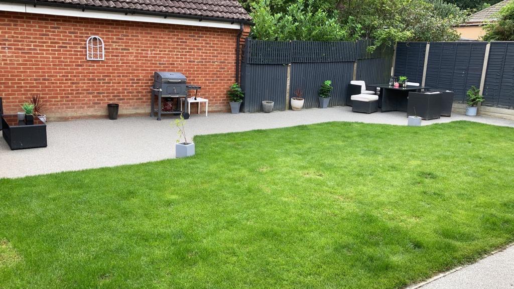 This is a photo of a Resin patio carried out in a district of Stockport. All works done by Stockport Resin Driveways Solutions